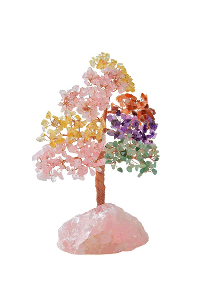 craftmystic Premium crystal Chakra Tree of Life with healing rose quartz base...