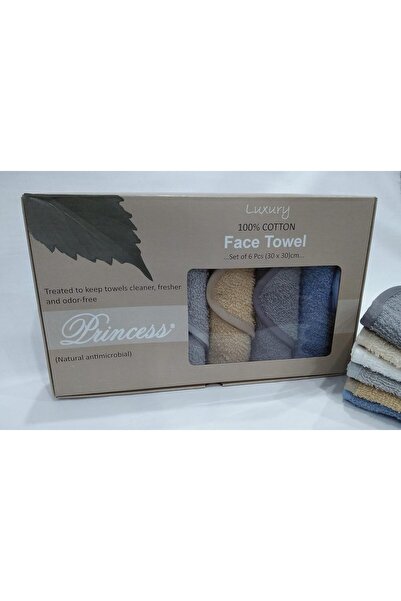 Hotel Linen Klub Luxury Antimicrobial Face Towel Set, 6-piece, Multi-color, 30x30 cm