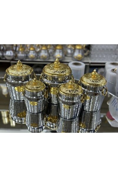 Nakheel علب سكر أصلية من الفولاذ المقاوم للصدأ - 5 قطع