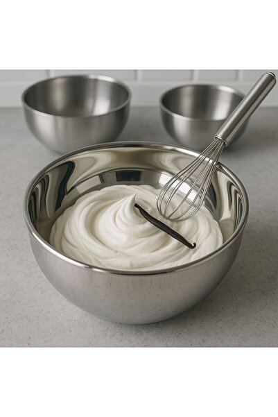 Qerhome 3-Piece Stainless Steel Double Wall Mixing Bowl 14-16-18 cm