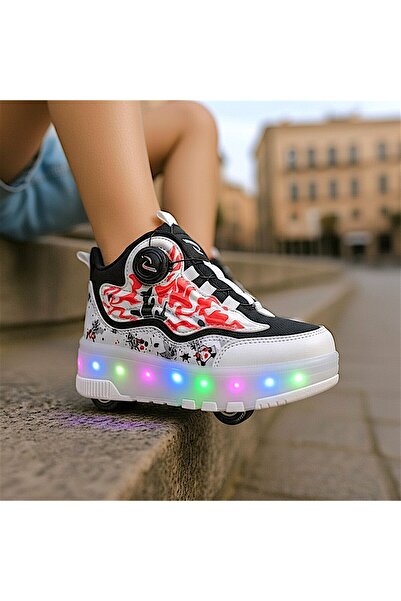 RGV Lights On-Off Button Children's Roller Skates, Comfortable Sports Shoes with Orthopedics 4-Wheel Roller Skates