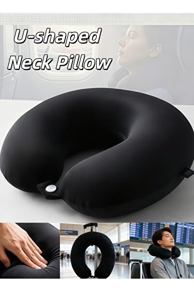 Generic Travel Neck Pillow U-Shaped Memory Foam Pillow for Airplane Train Car Bus 360°Neck Support