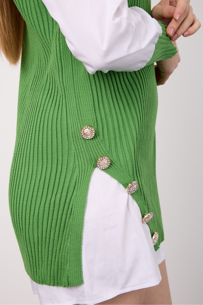 By Özge Ulaş Knitwear Sweater Shirt Combination Double Product