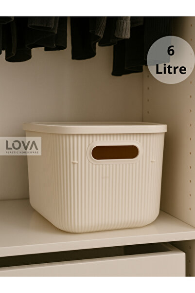 Lova Shell Kapaklı Dolap İçi Düzenleyici 6 L (1 Adet) (Krem)