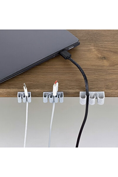 SHHOBİ Üçlü Masa Kenarı Kablo Tutucu Klipsi - Sarj Kablosu Kulaklık Düzenleyi...