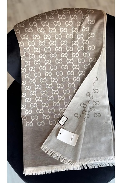 helya scarf İnce Kumaş G desen Yün İpek Şal 4 Mevsim Çift Taraflı