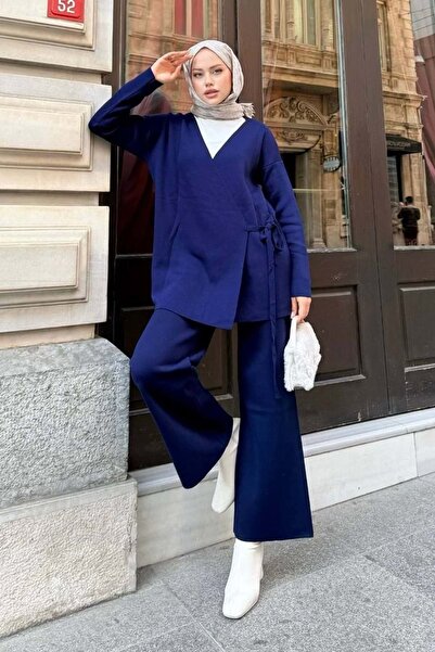 Rumella 26K24970 TAKIM TUNİK PANTOLON TRİKO YANDAN BAĞLAMALI LACI