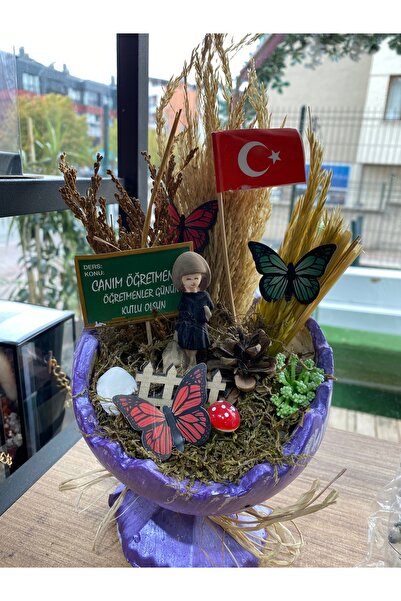 ciceksanat Seramik saksıda Öğretmenler günü hediyesi aranjman Öğretmenlere he...