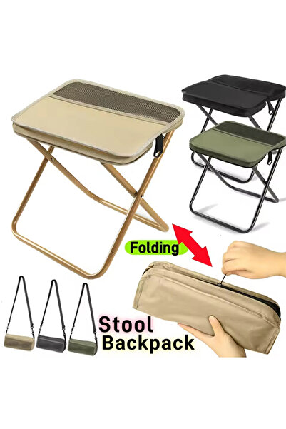 EHOME Portable Stool for Mountaineering and Hiking, 2025 New Lightweight Foldable Stool with Carrying Bag
