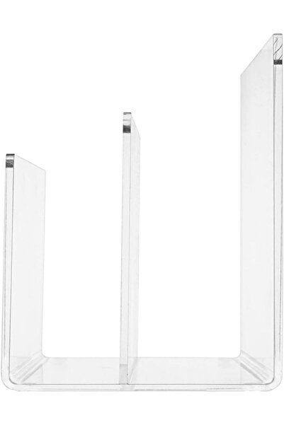 Slasa Acrylic File Holder 2 Compartments Clear Desktop Organizer 13.8x11.2x21.5 cm