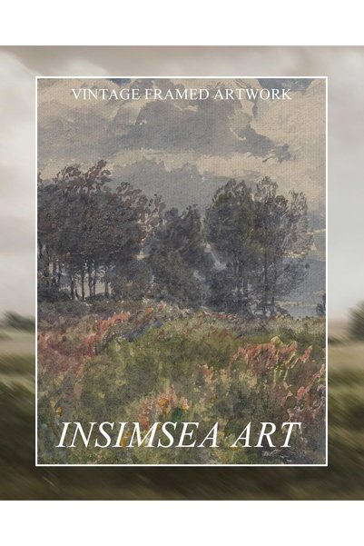 Emoda home Trove Vintage Watercolor Flower Field Canvas Wall Art 60x120cm, Farmhouse Landscape Prints