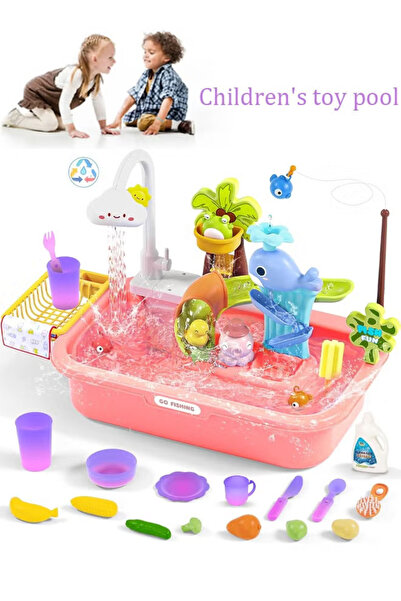 Generic Children's toy swimming pool with flowing water, electric faucet, and...