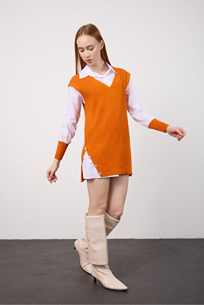 By Özge Ulaş Knitwear Sweater Shirt Combination Double Product