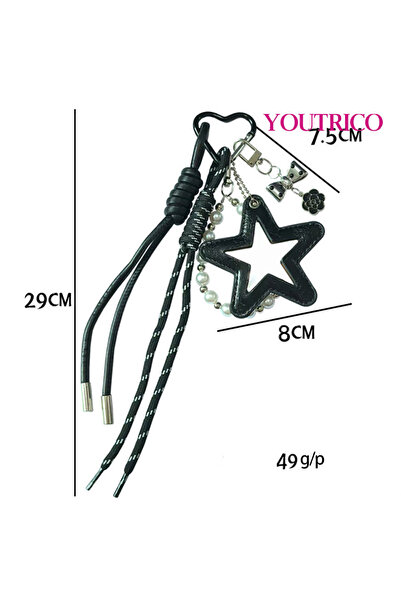 Youtrico Stars and butterflies, haha mirror pendant, bag pendant, student backpack accessories,keychain