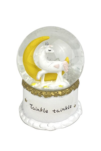 Bıyıklı Tobacco Tainkle Unicorn Işıklı Kar Küresi