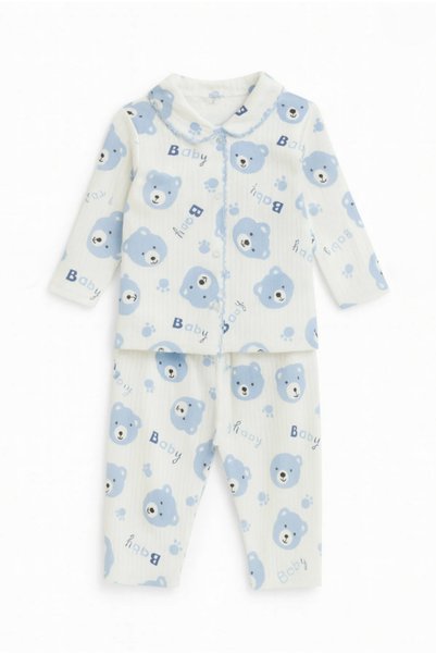 BUUFUU Erkek Bebek Çocuk Pamuklu Oyali Pijama Takımı Hediyelik