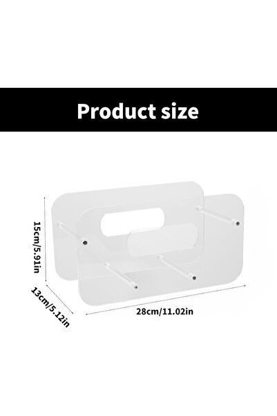 Slasa Transparent Acrylic Plate Stand Elegant Dish Holder 28x13x15 cm