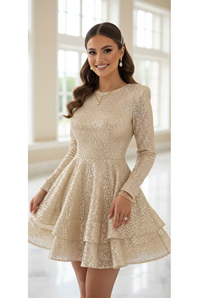 VELİSİA Payetli mini abiye elbise parti elbisesi