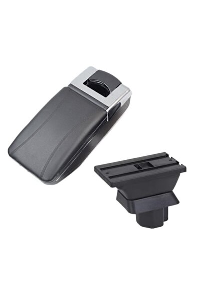 AVR Armrest for Mazda 2 I (2008-2014), model 6H, black faux leather