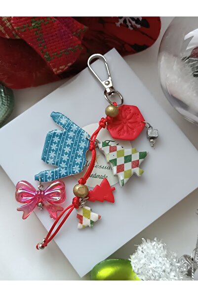 La fee aksesuar Yeni Yıl Hediye Çanta Charm Yılbaşı Ağacı Noel Baba Christmas...