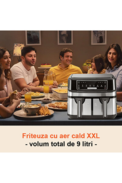 SUPER TRENDS SUPER TRENDS® Premium Oil-Free Double Hot Air Fryer, 9L Capacity, 1700 W Power