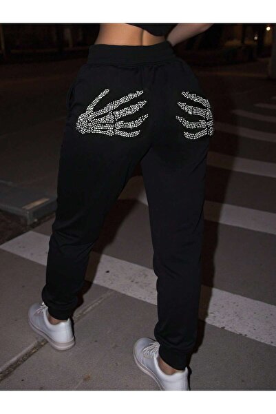 Flaubert KADIN TAŞ BASKILI EŞOFMAN ALTI PANTOLON BÜYÜK BEDEN