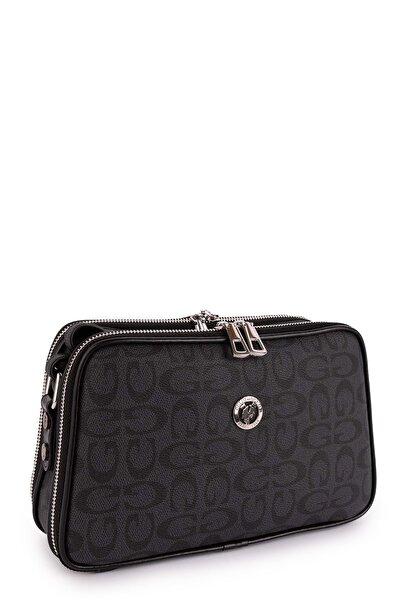 Gondol Γυναικεία καθημερινή τσάντα ώμου χιαστί gp.1327 Γκρι Τυπογραφία