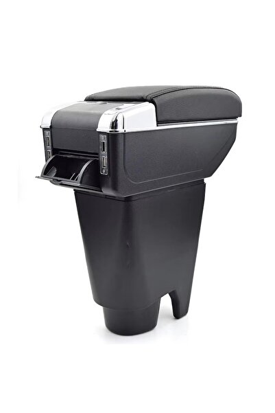 AVR Armrest for Peugeot 107, AVR® model 7H — black faux leather with USB ports