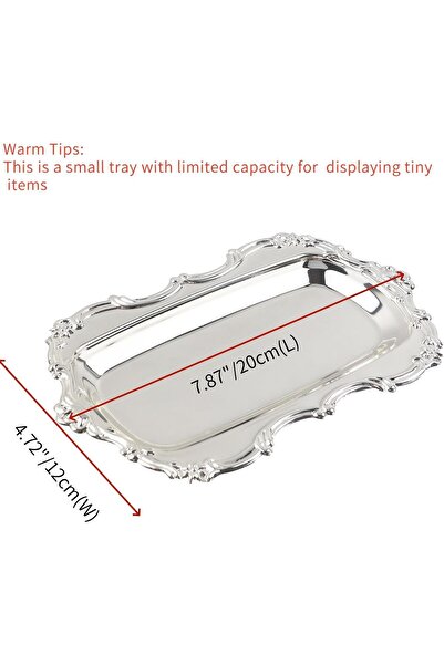 Generic Koluxi Vintage Rectangular Metal Serving Tray - Silver (1 piece)
