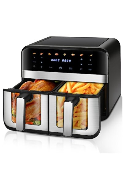 SUPER TRENDS Double Airfryer Oil-Free Fryer with Window. SUPER TRENDS®, 9L Capacity, 1700 W Power