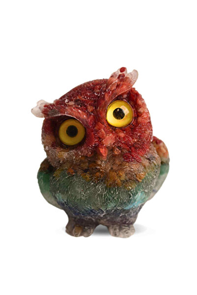 craftmystic Figurină Bufniță cu 7 Chakre din Pietre, Armonie și Echilibru