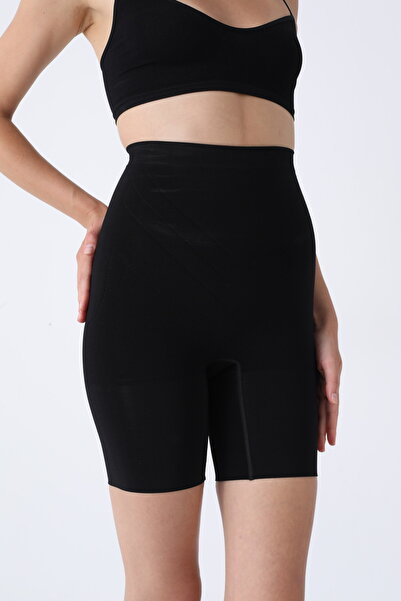 Serena High-waisted shapewear shorts – black