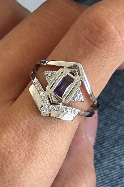 TAKIŞTIR Silver Color Stone Detailed Adjustable Ring