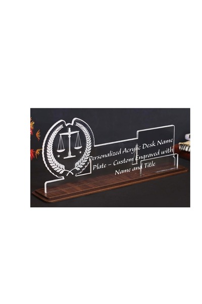 smart choice لوحة اسم مكتبية أكريليك مخصصة - محفورة خصيصًا بالاسم واللقب