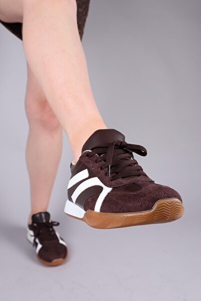 Birikon Orsa Skin Suede Paneled Sneakers Brown