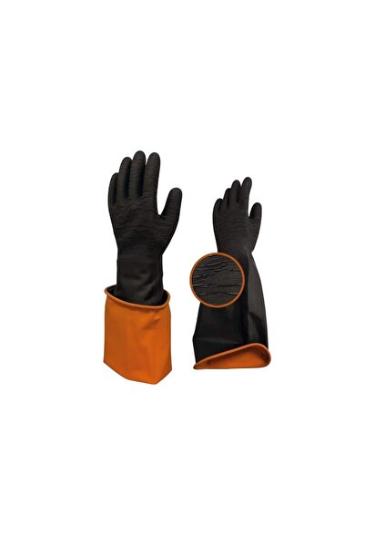 Baytec قفازات طويلة سوداء من المطاط BAY-EL EL460 مقاس XL بطول 60 سم