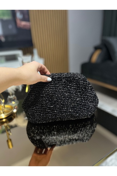 MODA Siyah Gece Çantası Abiye Çanta Portföy Şık Çanta Gizli Burslu Çanta