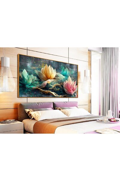 Emoda home Trove لوحة فنية تجريدية حديثة جدارية 120×60 سم – لوحة زيتية ثلاثية...