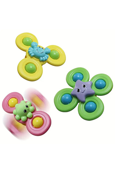 iTin Set 3 jucarii interactive cu ventuza pentru bebelusi, spinner senzorial,...