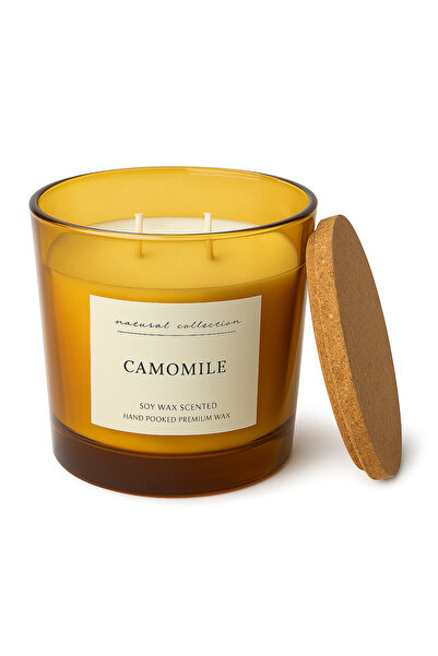 OEM Premium scented candle “Camomile” – 100% natural soy wax, 32h burning time, 10 x 10