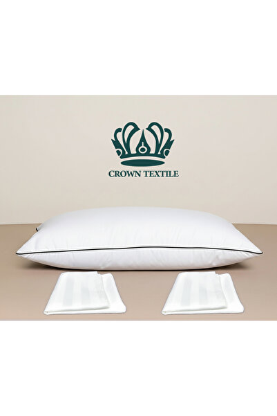 Crown Textile Side-slit pillow with two pillowcases, cotton fabric, size 50*90 cm, 1500g microfiber filling