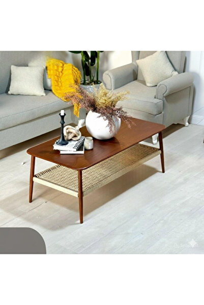 NZONE STORE Modern wooden coffee table: 120*60*45 cm - Stylish design coffee table with shelf