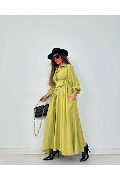 stellacloset Cotton-Texture Lemon-Colored Long Dress 2025
