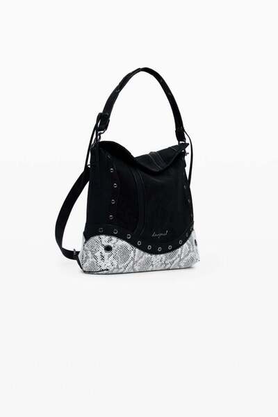 Desi Medium convertible backpack with snake pattern