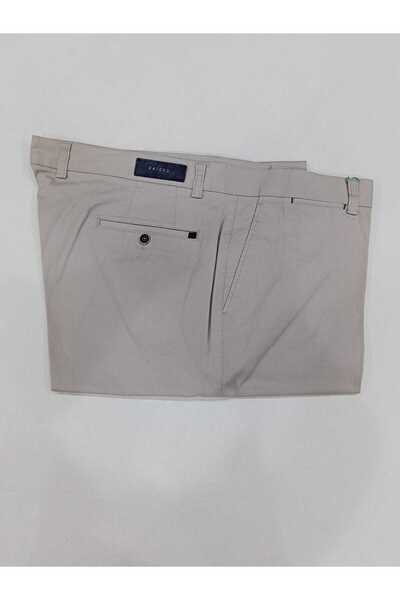 RATEKS Plus Size Solid Textured Wide Fit Seasonal Men's Pants Stone Gray