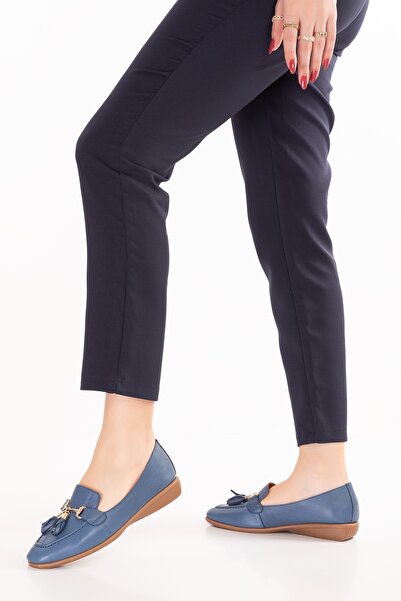 Gondol Genuine Leather Flexible Comfortable Sole Soft Leather Comfortable Loafer Alb.228 Blue