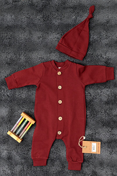 miracool Düğmeli Bebek Tulumu /Şapka / %100 Organik Pamuklu Kumaş