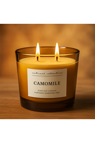 OEM Premium scented candle “Camomile” – 100% natural soy wax, 32h burning time, 10 x 10