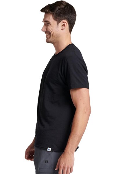 Pure Infinity Men’s 100% Cotton Crew Neck Basic T-Shirt – Black