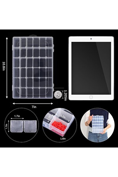 Generic OUTUXED Transparent Plastic Organizer Box 2-Pack, 36 Compartments with Adjustable Dividers and 5 Lab